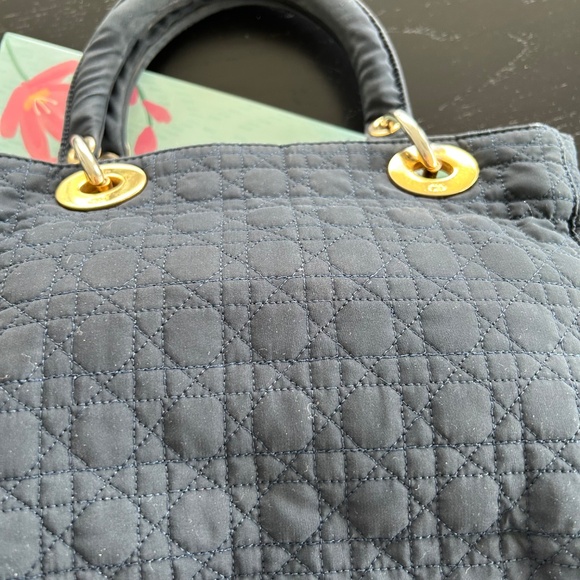 Sale!! Vintage Dior Black Cannage Lady Dior Nylon Handbag has been authenticated - Picture 6 of 7